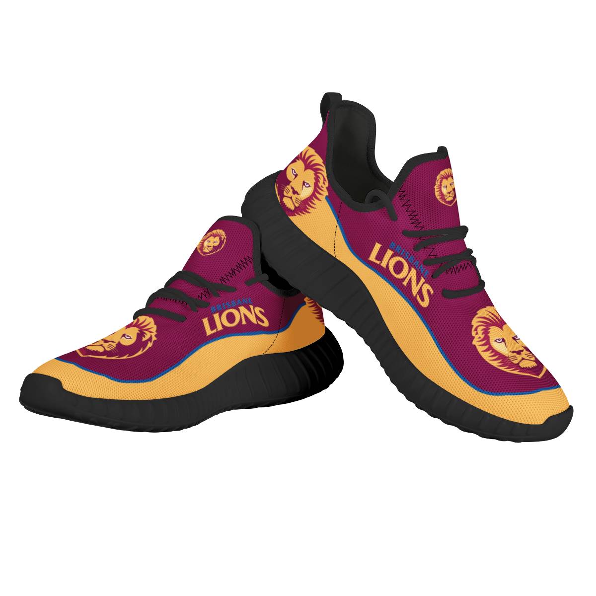 Women's Detroit Lions Mesh Knit Sneakers/Shoes 008